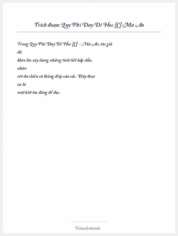 Trích đoạn Quy Phi Day Di Hoc [C] Ma An