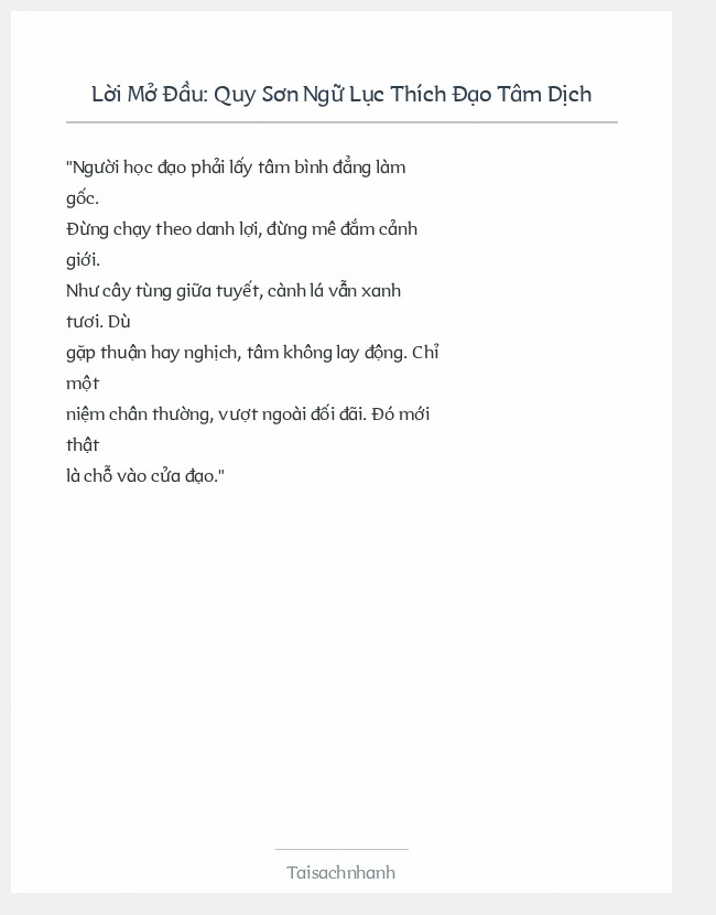 Trích đoạn Quy Sơn Ngữ Lục Thích Đạo Tâm Dịch