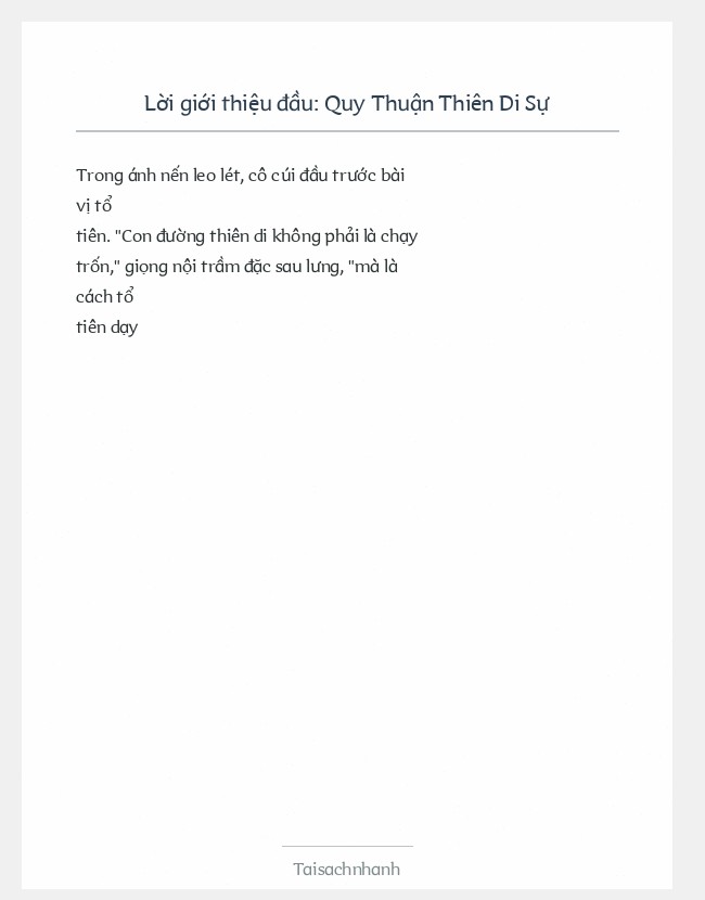 Trích đoạn Quy Thuận Thiên Di Sự