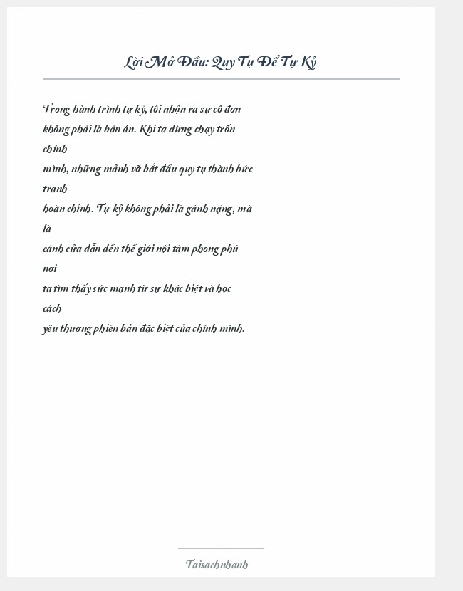 Trích đoạn Quy Tụ Để Tự Kỷ