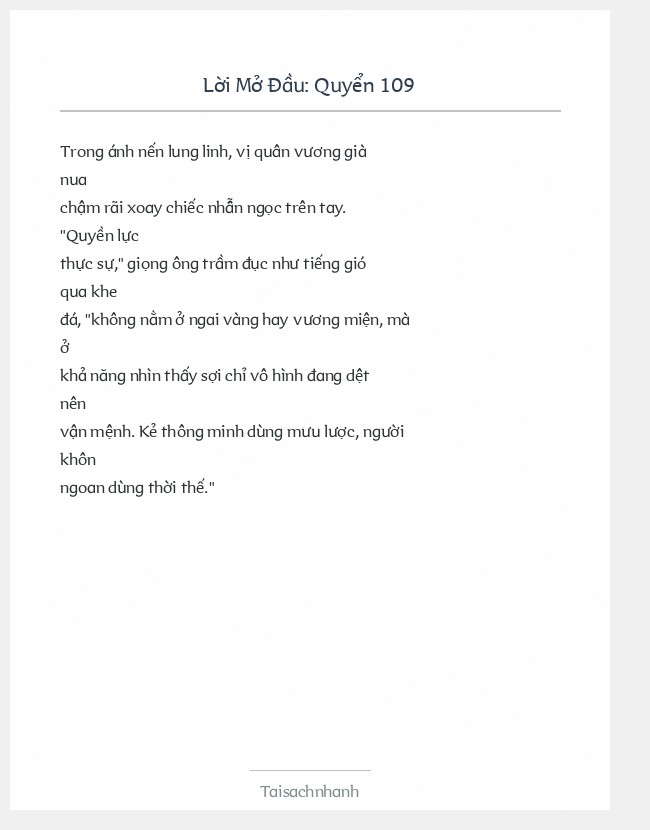 Trích đoạn Quyển 109