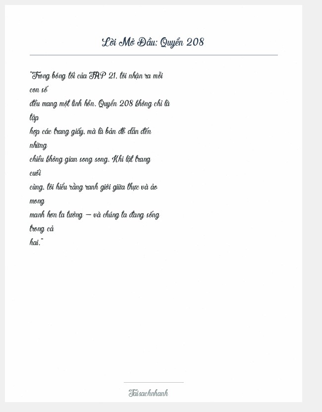 Trích đoạn Quyển 208