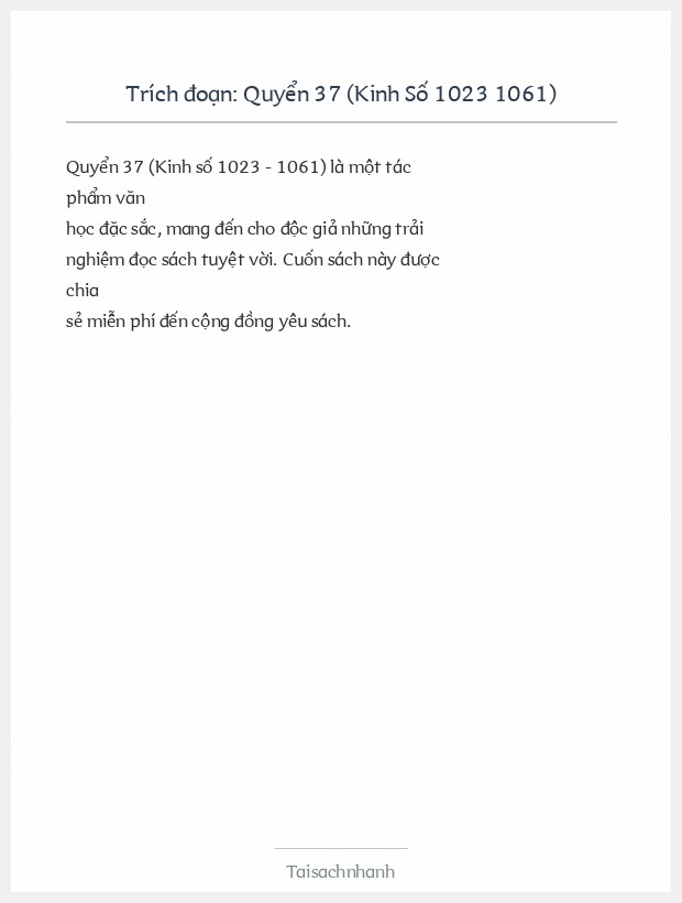 Trích đoạn Quyển 37 (Kinh Số 1023 1061)