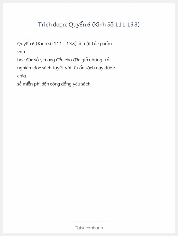 Trích đoạn Quyển 6 (Kinh Số 111 138)