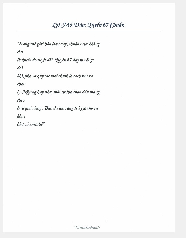Trích đoạn Quyển 67 Chuẩn