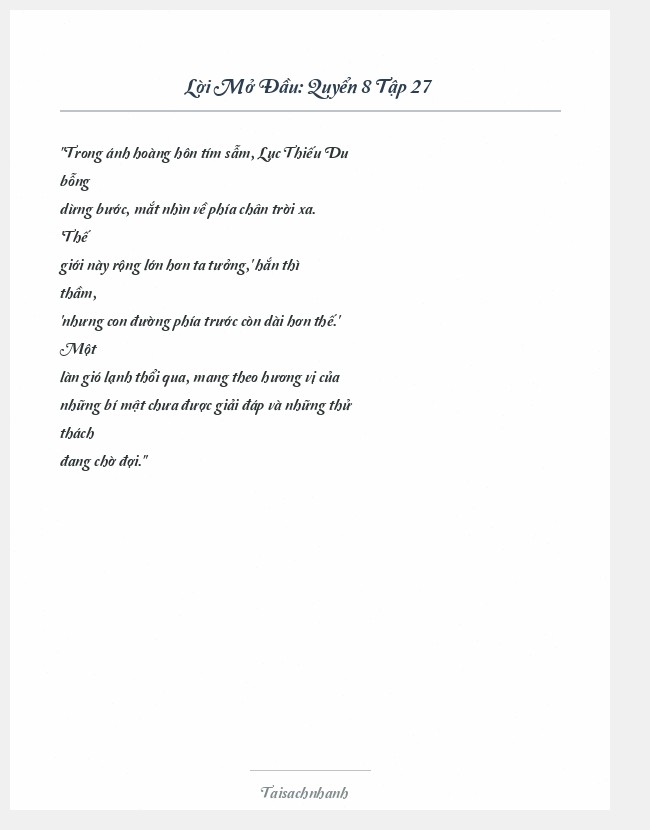 Trích đoạn Quyển 8 Tập 27