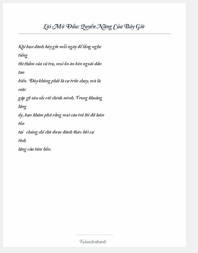 Trích đoạn Quyền Năng Của Bảy Giờ