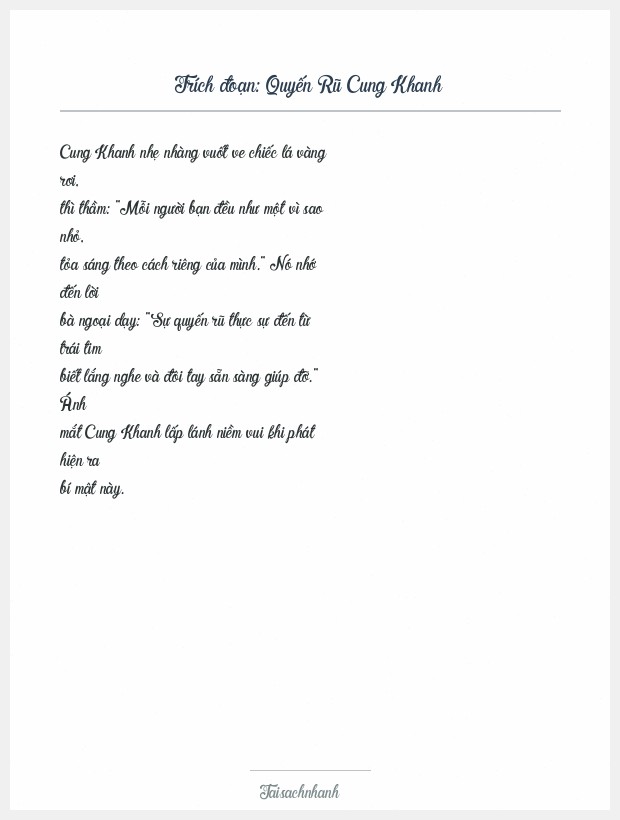 Trích đoạn Quyến Rũ Cung Khanh