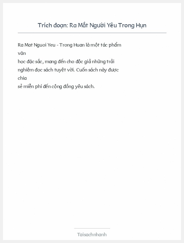 Trích đoạn Ra Mắt Người Yêu Trong Hụn