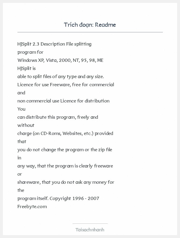 Trích đoạn Readme