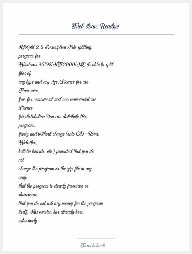 Trích đoạn Readme