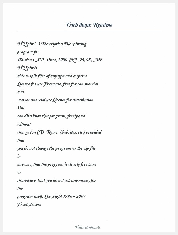 Trích đoạn Readme