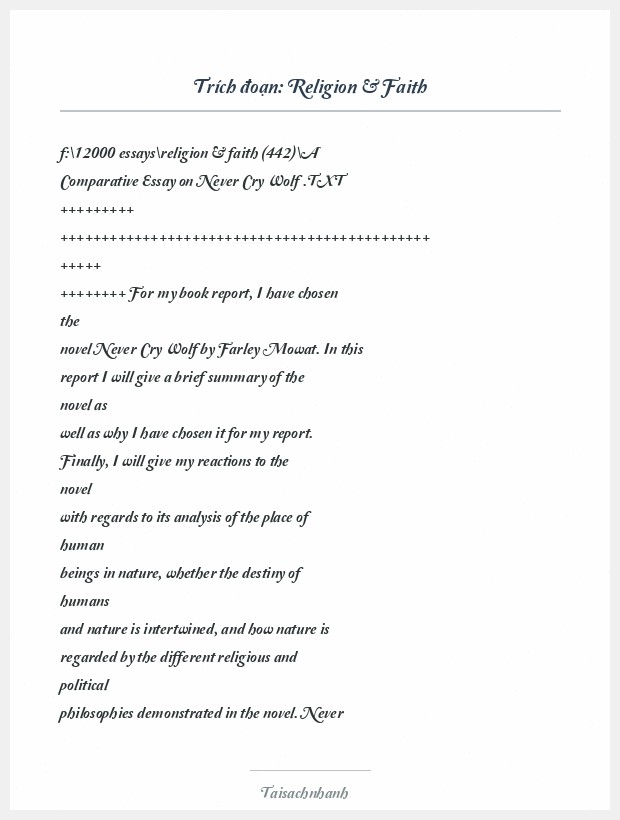 Trích đoạn Religion & Faith