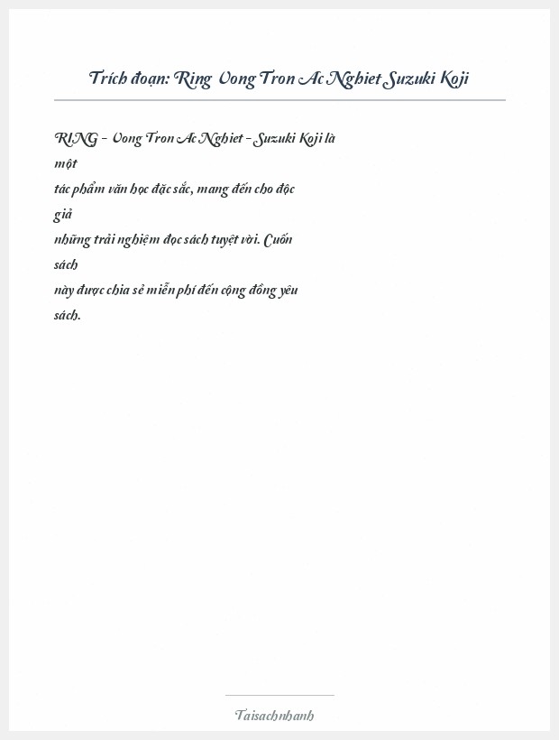 Trích đoạn Ring Vong Tron Ac Nghiet Suzuki Koji