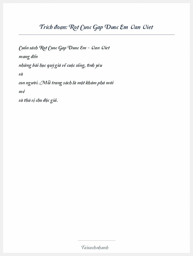 Trích đoạn Rot Cuoc Gap Duoc Em Van Viet