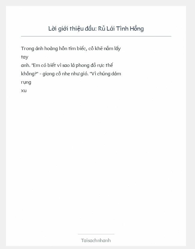 Trích đoạn Rủ Lái Tình Hồng