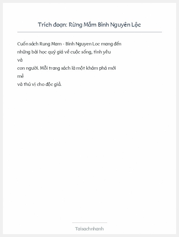 Trích đoạn Rừng Mắm Bình Nguyên Lộc