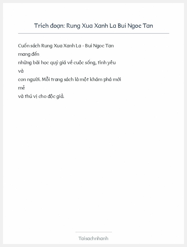 Trích đoạn Rung Xua Xanh La Bui Ngoc Tan