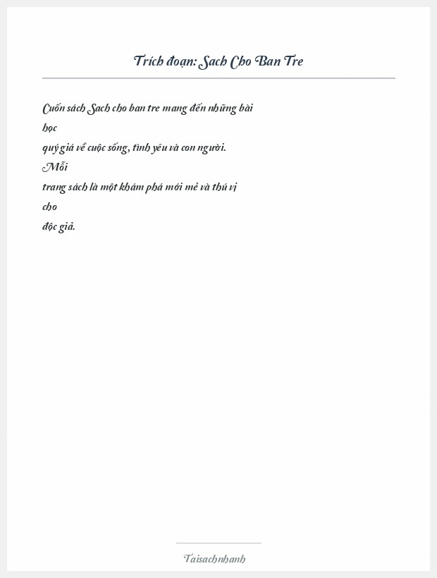 Trích đoạn Sach Cho Ban Tre
