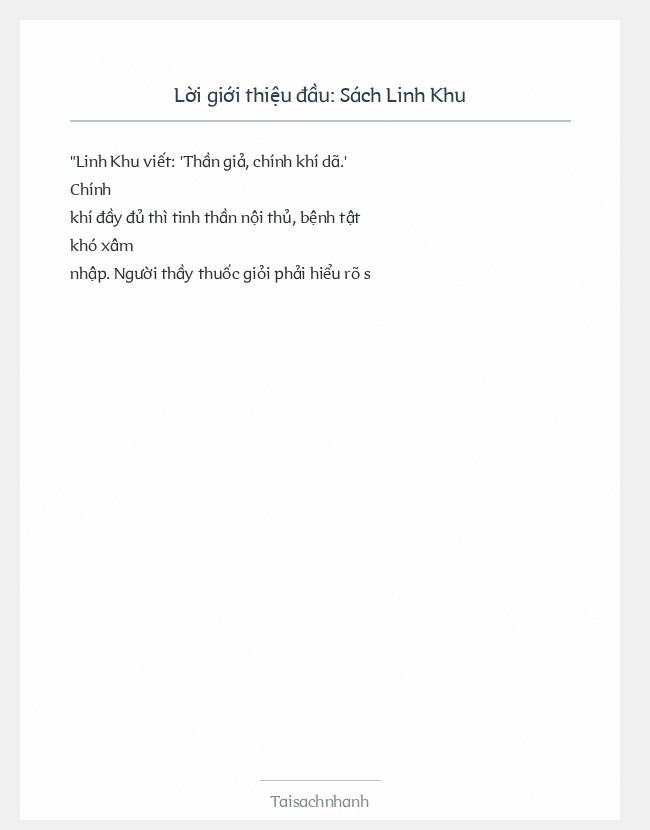 Trích đoạn Sách Linh Khu