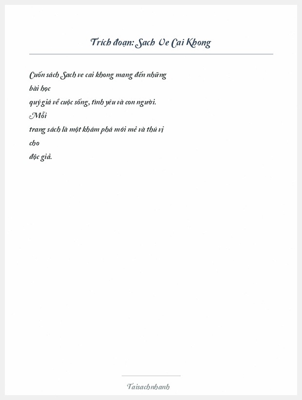 Trích đoạn Sach Ve Cai Khong