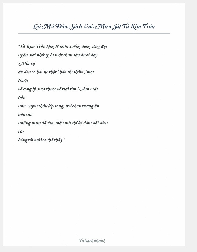 Trích đoạn Sách Vui: Mưu Sát Tử Kim Trần