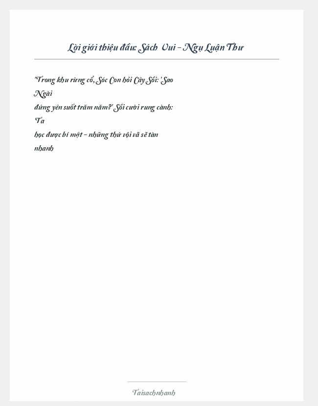 Trích đoạn Sách Vui - Ngụ Luận Thư