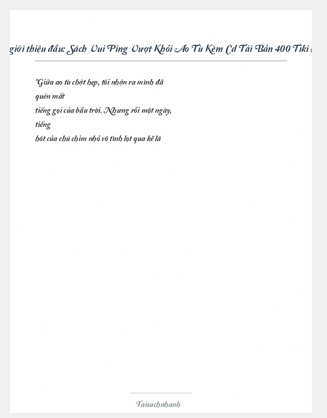 Trích đoạn Sách Vui Ping Vượt Khỏi Ao Tù Kèm Cd Tái Bản 400 Tiki Xu