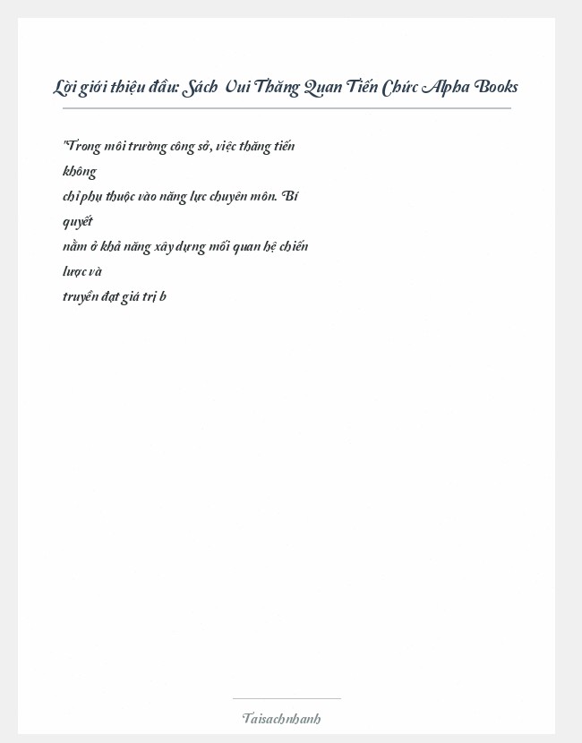 Trích đoạn Sách Vui Thăng Quan Tiến Chức Alpha Books