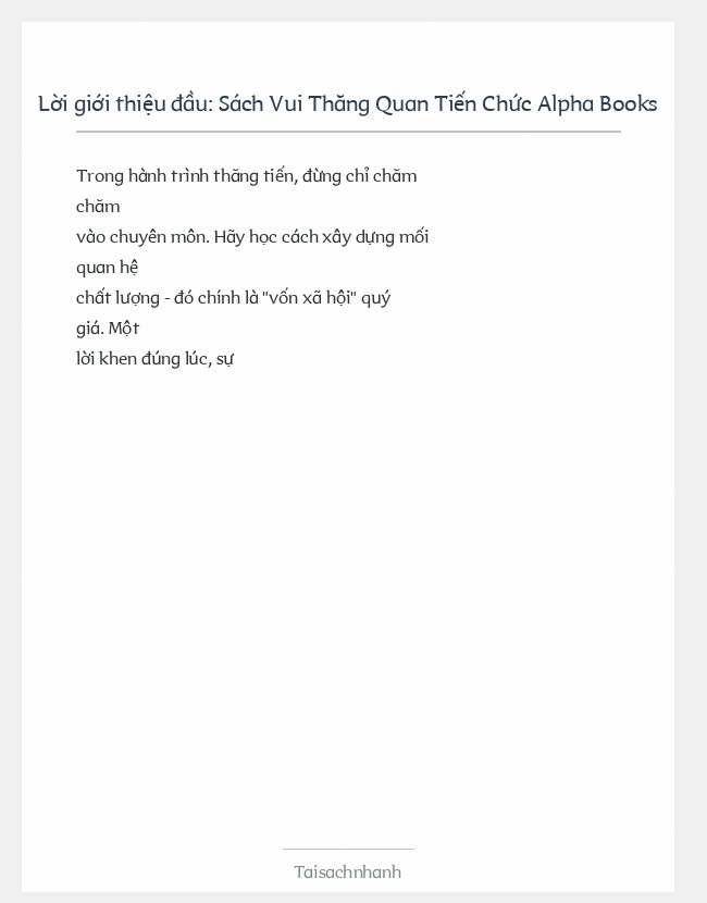 Trích đoạn Sách Vui Thăng Quan Tiến Chức Alpha Books