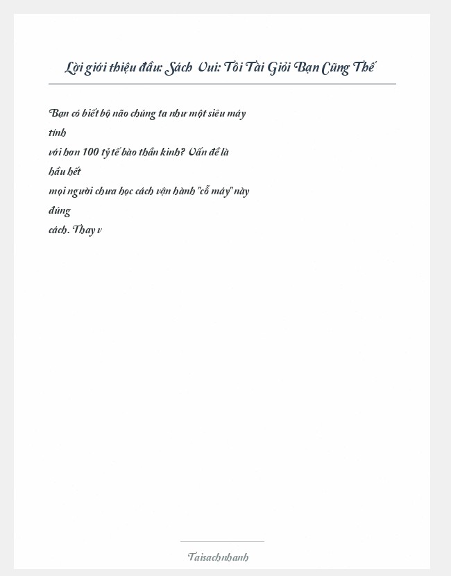 Trích đoạn Sách Vui: Tôi Tài Giỏi Bạn Cũng Thế