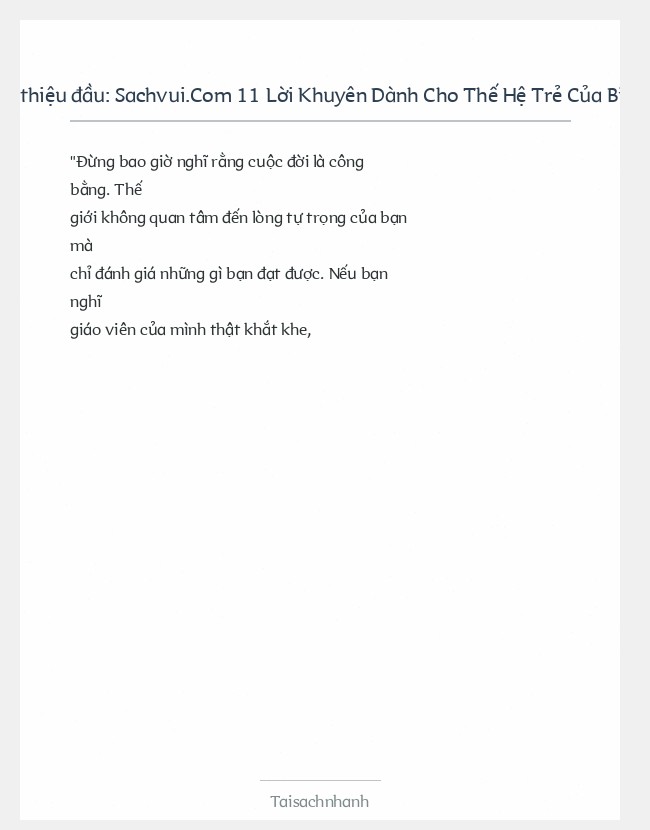 Trích đoạn Sachvui.Com 11 Lời Khuyên Dành Cho Thế Hệ Trẻ Của Bill Gates