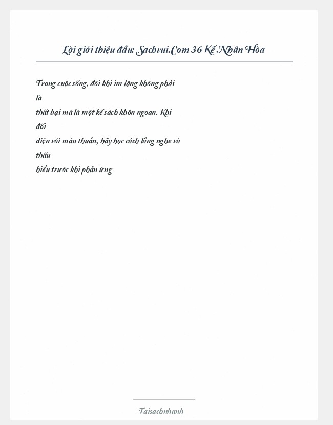 Trích đoạn Sachvui.Com 36 Kế Nhân Hòa