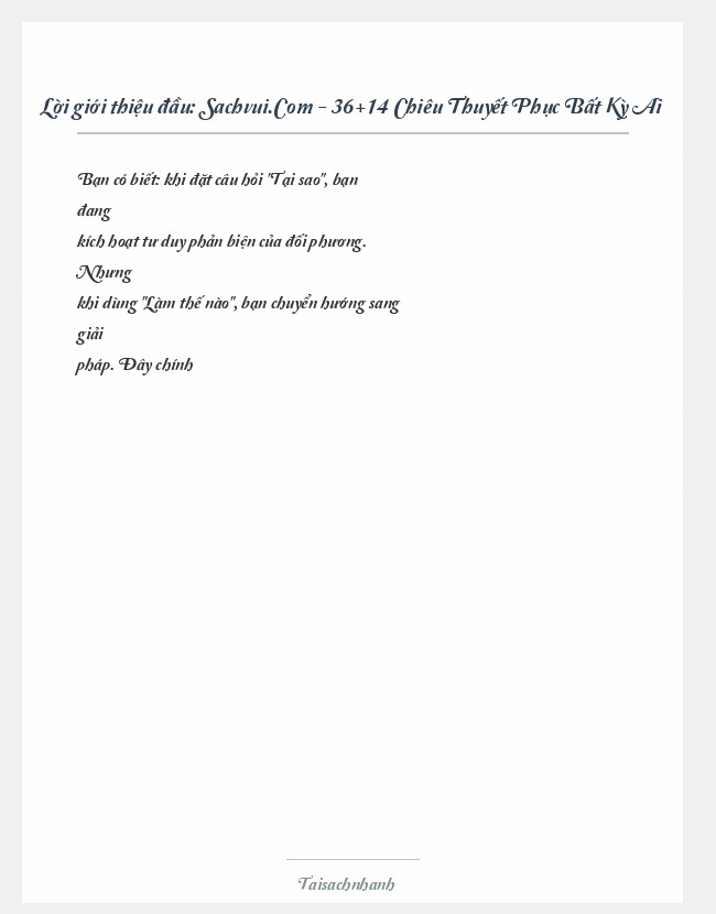 Trích đoạn Sachvui.Com - 36+14 Chiêu Thuyết Phục Bất Kỳ Ai