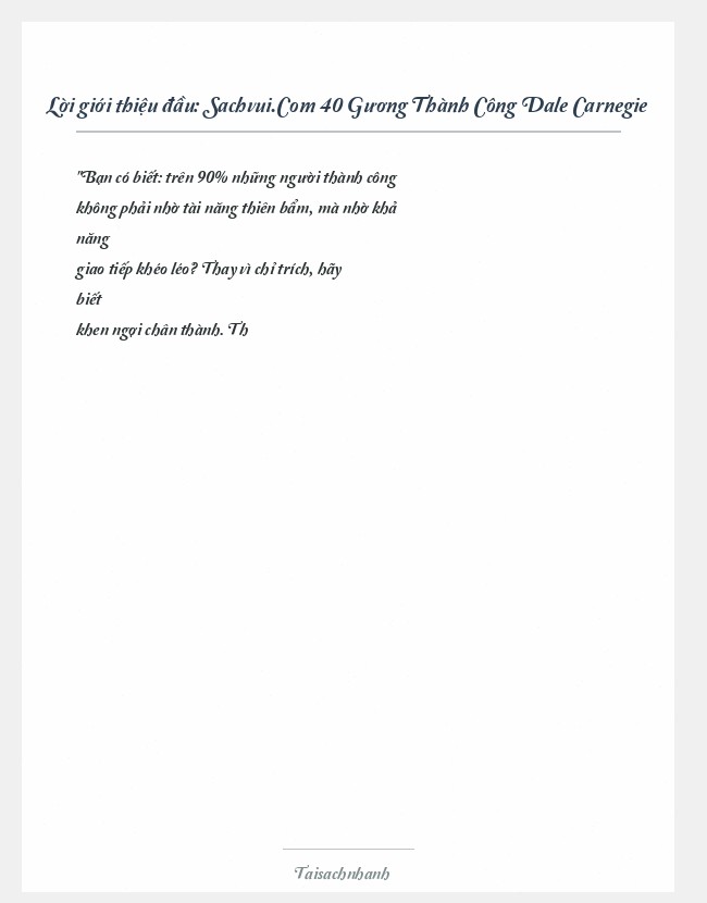 Trích đoạn Sachvui.Com 40 Gương Thành Công Dale Carnegie