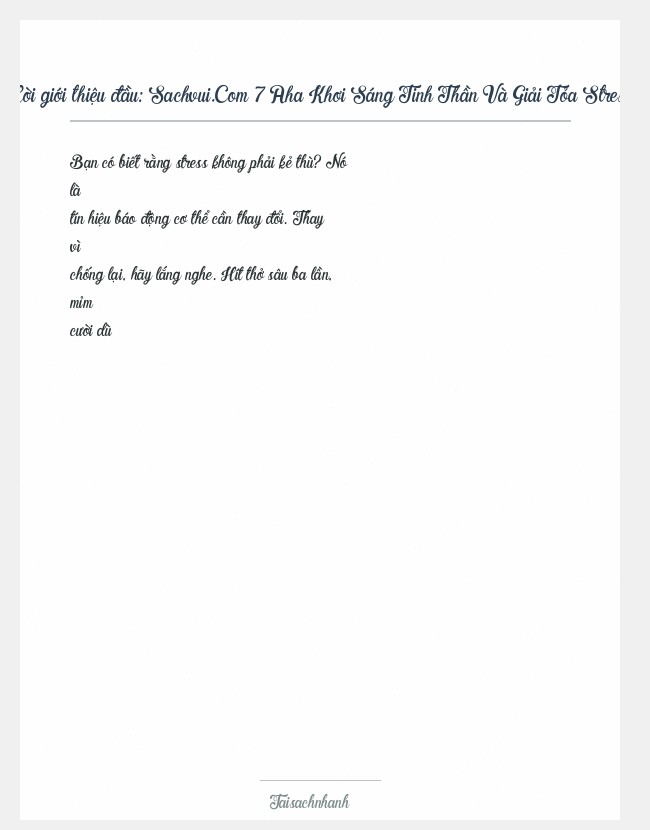 Trích đoạn Sachvui.Com 7 Aha Khơi Sáng Tinh Thần Và Giải Tỏa Stress