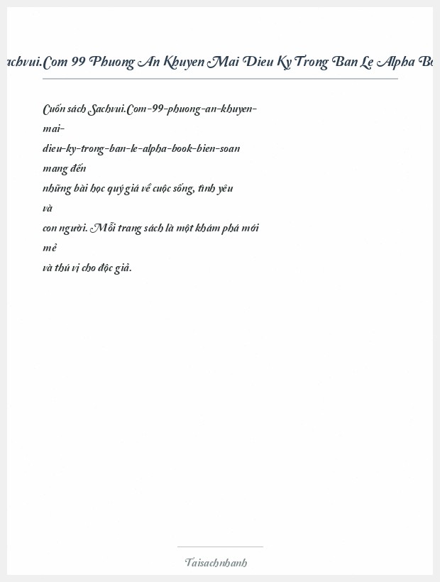 Trích đoạn Sachvui.Com 99 Phuong An Khuyen Mai Dieu Ky Trong Ban Le Alpha Book Bien Soan