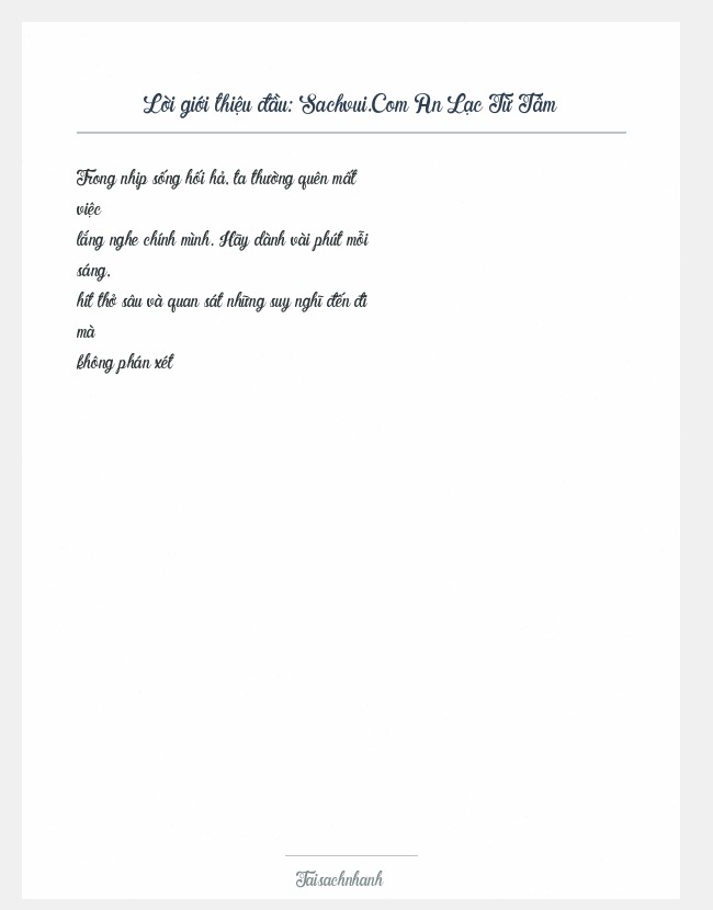 Trích đoạn Sachvui.Com An Lạc Từ Tâm