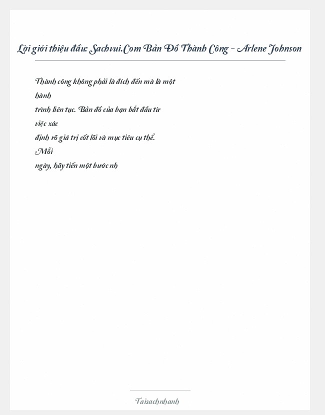 Trích đoạn Sachvui.Com Bản Đồ Thành Công - Arlene Johnson