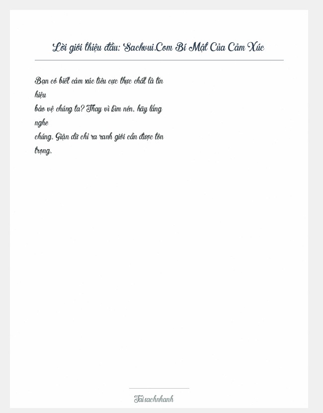 Trích đoạn Sachvui.Com Bí Mật Của Cảm Xúc