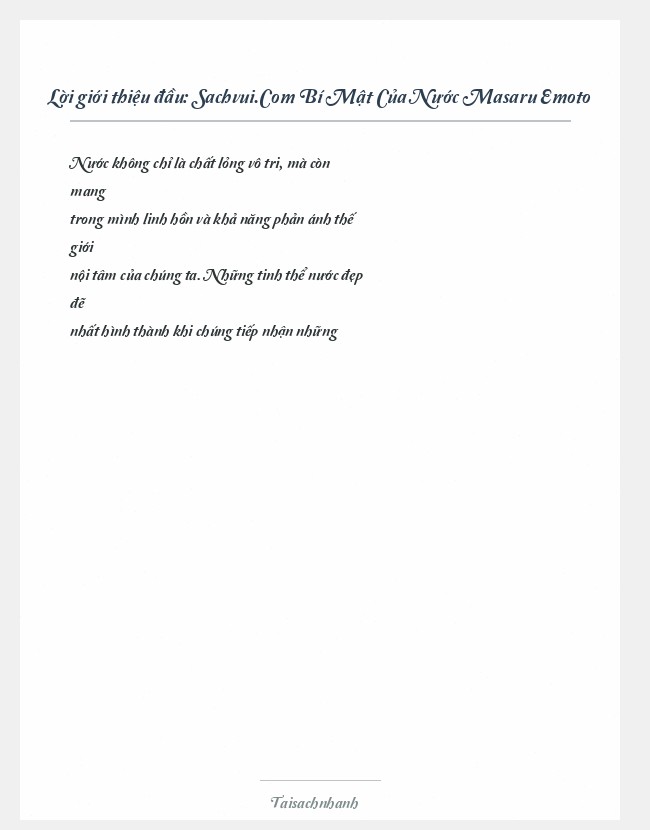 Trích đoạn Sachvui.Com Bí Mật Của Nước Masaru Emoto