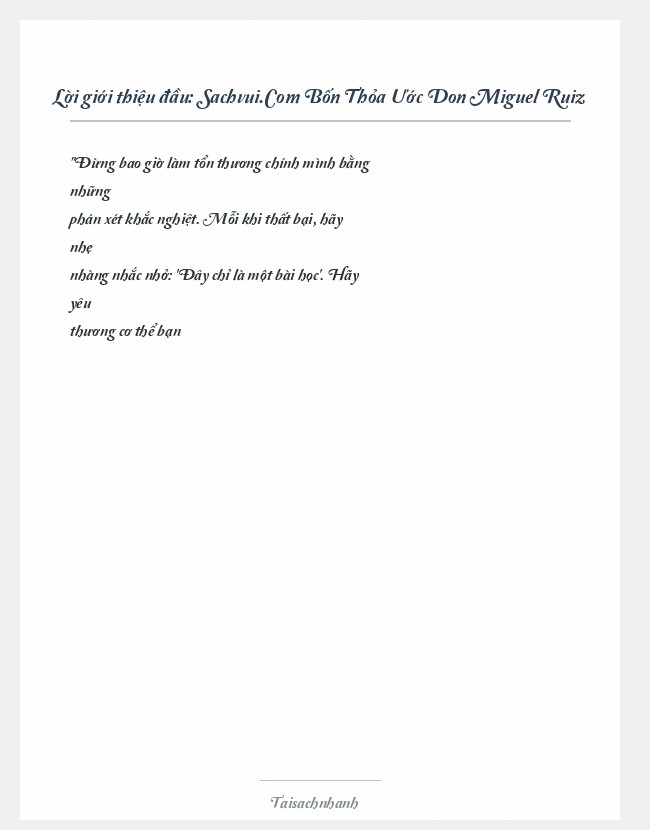 Trích đoạn Sachvui.Com Bốn Thỏa Ước Don Miguel Ruiz