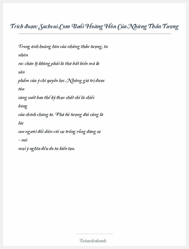 Trích đoạn Sachvui.Com Buổi Hoàng Hôn Của Những Thần Tượng