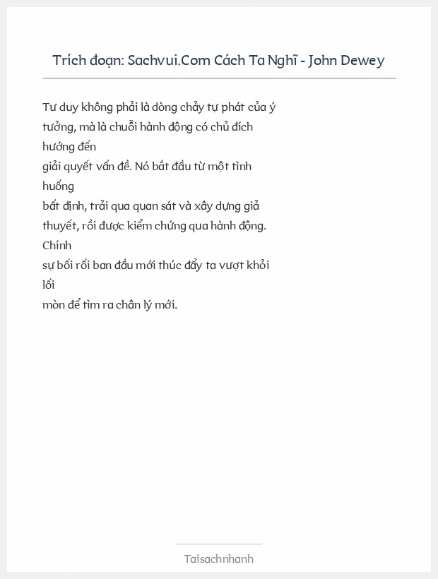 Trích đoạn Sachvui.Com Cách Ta Nghĩ - John Dewey