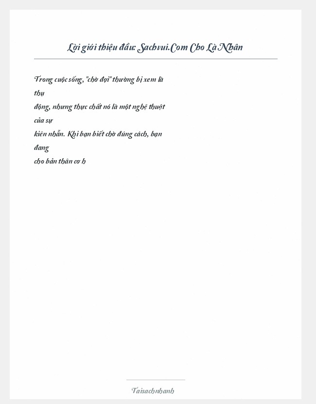 Trích đoạn Sachvui.Com Cho Là Nhân
