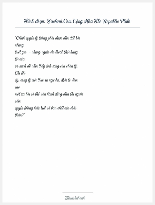 Trích đoạn Sachvui.Com Cộng Hòa The Republic Plato