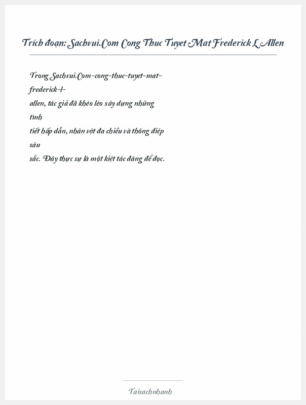 Trích đoạn Sachvui.Com Cong Thuc Tuyet Mat Frederick L Allen