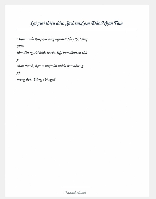 Trích đoạn Sachvui.Com Đắc Nhân Tâm
