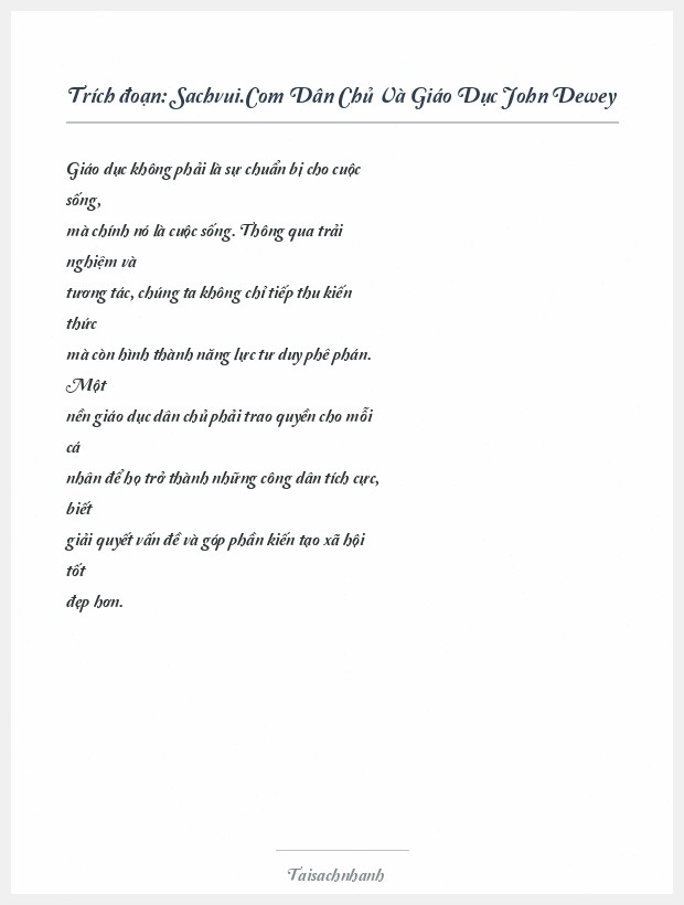 Trích đoạn Sachvui.Com Dân Chủ Và Giáo Dục John Dewey