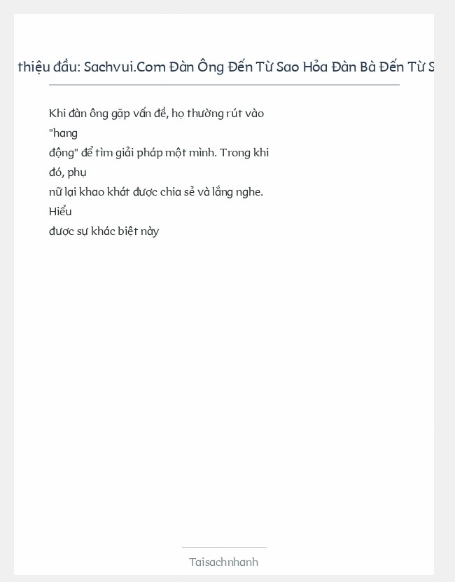 Trích đoạn Sachvui.Com Đàn Ông Đến Từ Sao Hỏa Đàn Bà Đến Từ Sao Kim